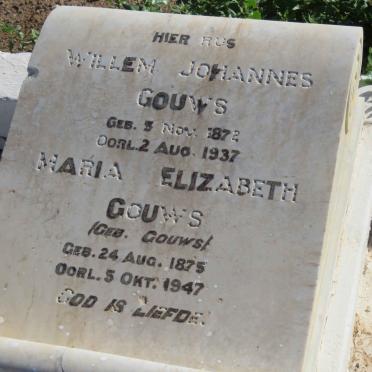 GOUWS Willem Johannes 1872-1937 &amp; Maria Elizabeth GOUWS 1875-1947