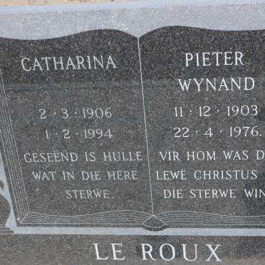ROUX Pieter Wynand, le 1903-1976 &amp; Catharina 1906-1994