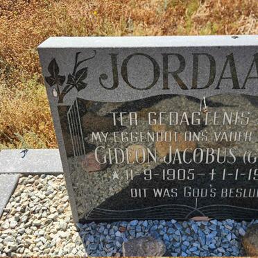 JORDAAN Gideon Jacobus 1905-1995