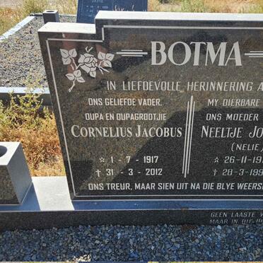 BOTMA Cornelius Jacobus 1917-2012 & Neeltje Johanna 1917-1995