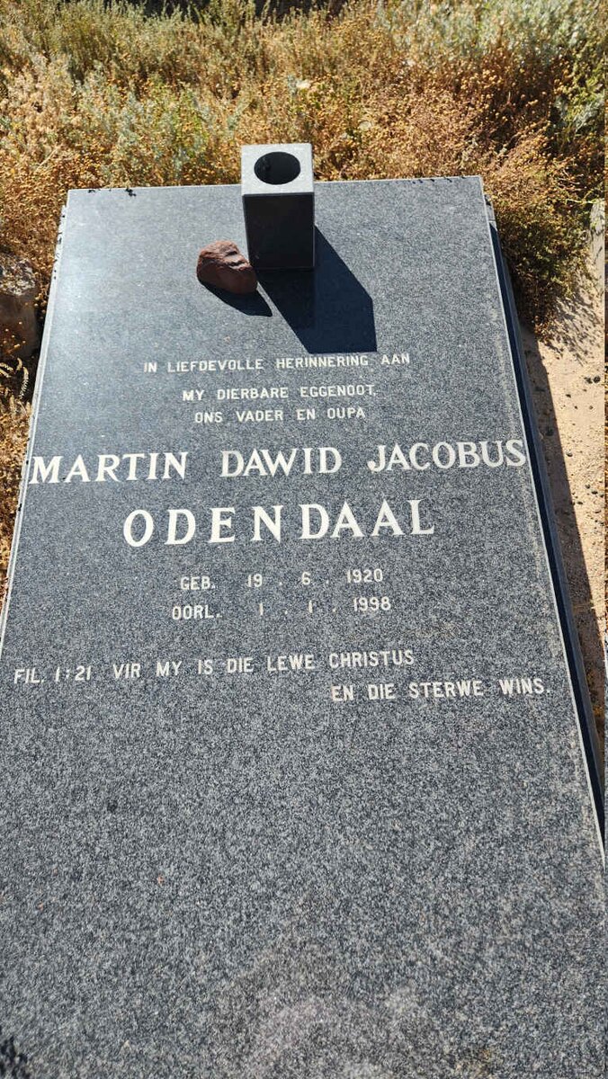ODENDAAL Martin Dawid Jacobus 1920-1998
