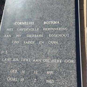 BOTHMA Corneluis 1919-1985