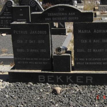 BEKKER Petrus Jakobus 1870-1961 &amp; Maria Adriana 1881-1960