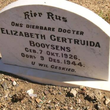 BOOYSENS Elizabeth Gertruida 1926-1944