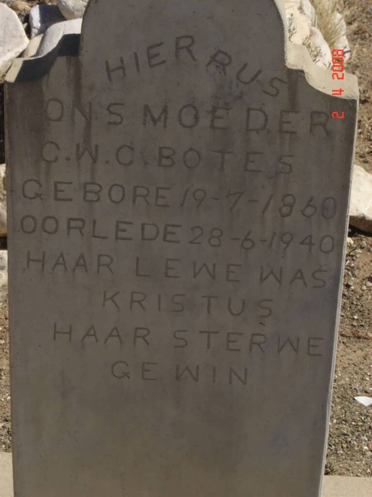 BOTES C.W.C. 1860-1940