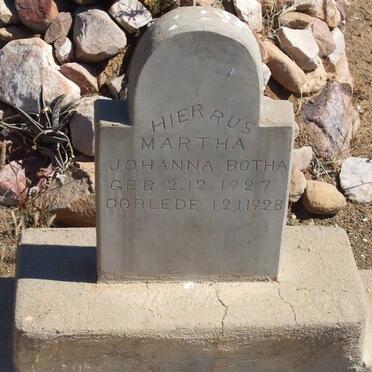 BOTHA Martha Johanna Botha 1927-1928