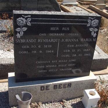 BEER Sybrandt Rynhardt, de 1879-1964 &amp; Johanna Maria M. BASSON 1883-1962