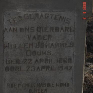 GOUWS Willem Johannes 1860-1942