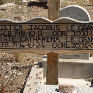 GRANGE Pieter Jacobus, le 1918-2000 &amp; Elsie Catharina 1934-2004