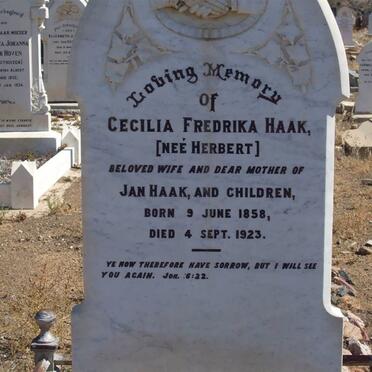 HAAK Cecilia Fredrika nee HERBERT 1858-1923