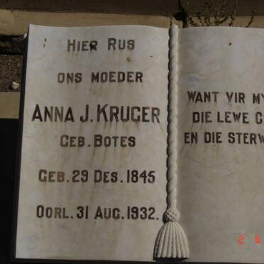 KRUGER Anna J. nee BOTES 1845-1932