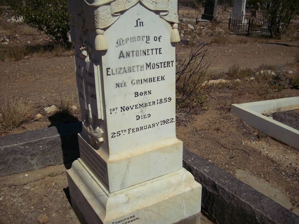 MOSTERT Antoinette Elizabeth nee GRIMBEEK 1859-1922