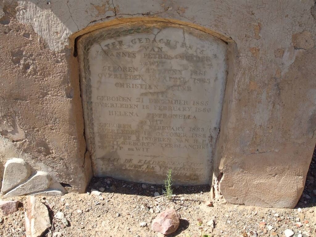 WIT Johannes Petrus Mulder, de 1851-1855 :: DE WIT Christiaan Peter 1885-1886 :: DE WIT Helena Petronella 1883-1888