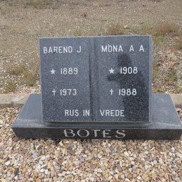 BOTES Barend J. 1889-1973 &amp; Mona A.A. 1908-1988