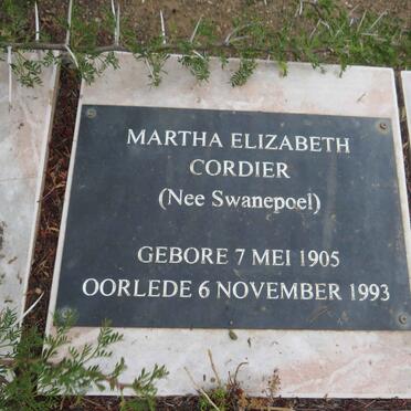 CORDIER Martha Elizabeth nee SWANEPOEL 1905-1993