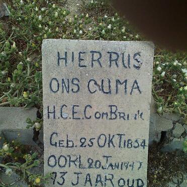 COMBRINK H.C.E. 1854-1947