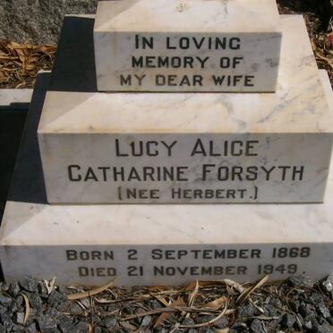 FORSYTH Lucy Alice Catherine nee HERBERT 1868-1949
