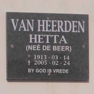 HEERDEN Hetta, van nee DE BEER 1913-2005