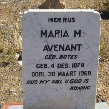 AVENANT Maria M. nee BOTES 1878-1968