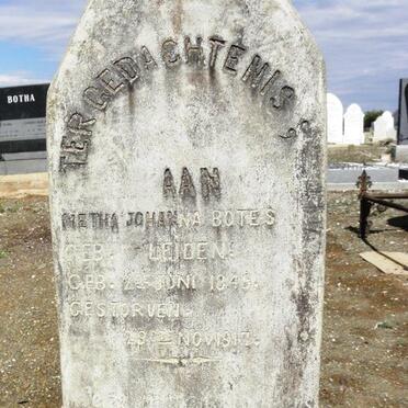 BOTES Metha Johanna nee LEIDEN 1846-1917