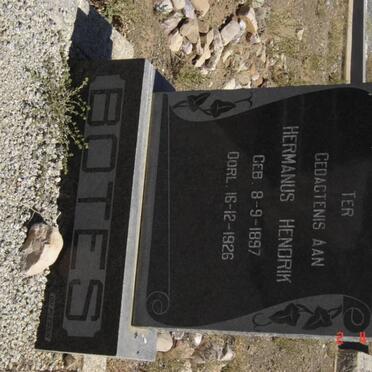 BOTES Hermanus Hendrik 1897-1926