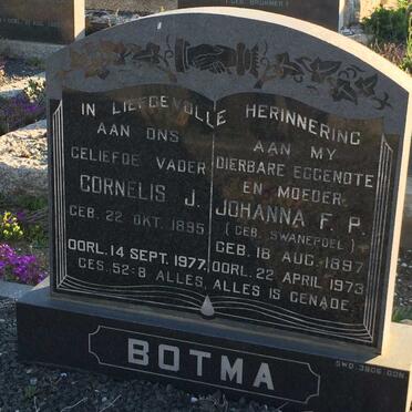 BOTMA Cornelis J. 1895-1977 &amp; Johanna F.P. SWANEPOEL 1897-1973