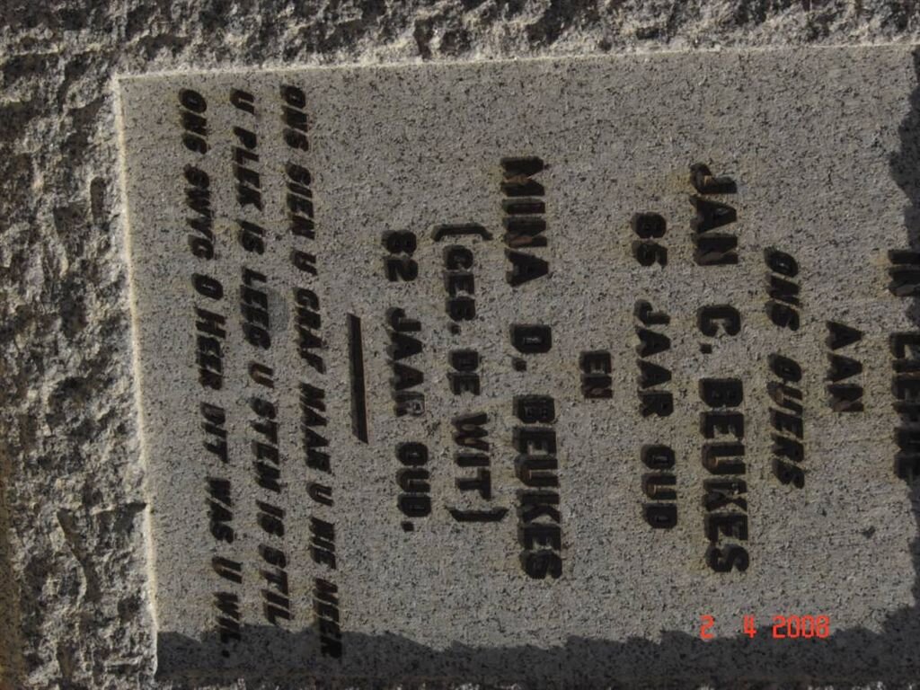 BEUKES Jan C. &amp; Mina D. DE WIT