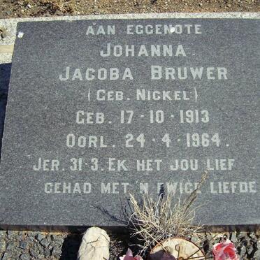 BRUWER Johanna Jacoba nee NICKEL 1913-1964