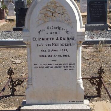 CAIRNS Elizabeth J. nee VAN HEERDEN 1877-1915