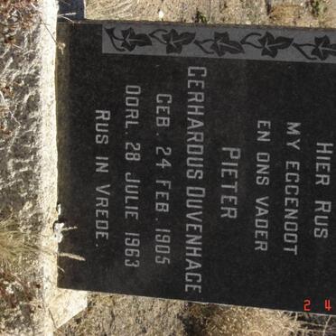 DUVENHAGE Pieter Gerhardus 1905-1963