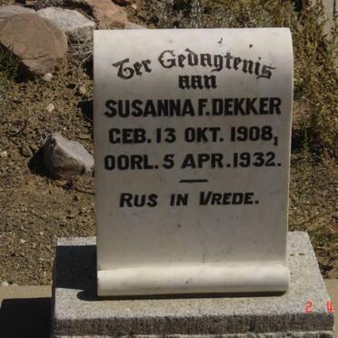 DEKKER Susanna F. 1908-1932