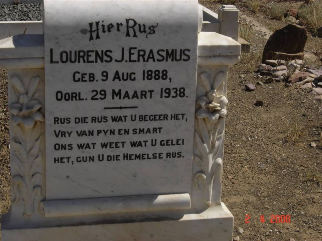 ERASMUS Lourens J. 1888-1938