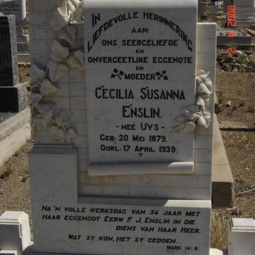 ENSLIN Cecilia Susanna nee UYS 1879-1939