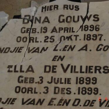 GOUWS Dina 1896-1897 :: DE VILLIERS Illa 1899-1899