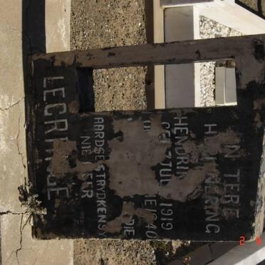 GRANGE Hendrik, le 1919-1940