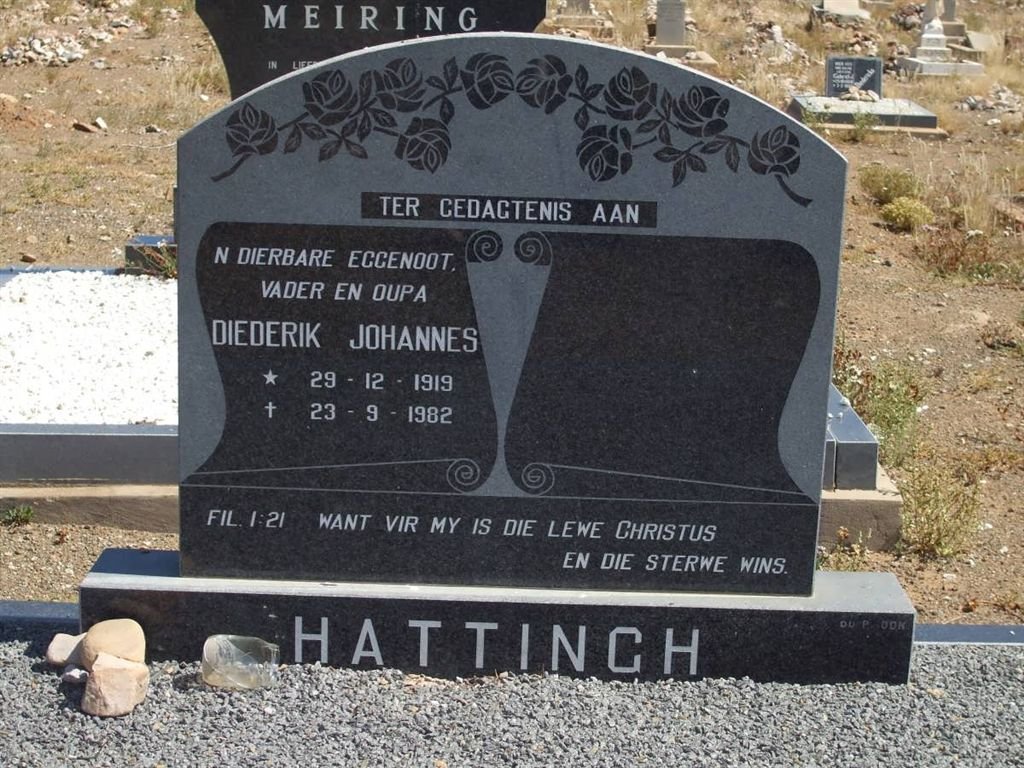 HATTINGH Diederik Johannes 1919-1982