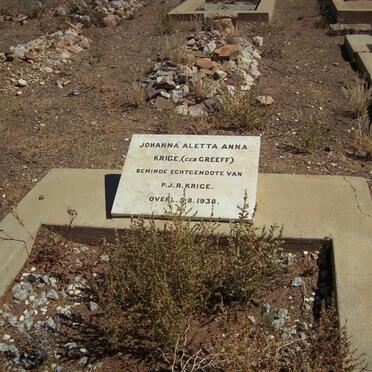 KRIGE Johanna Aletta Anna nee GREEFF -1938