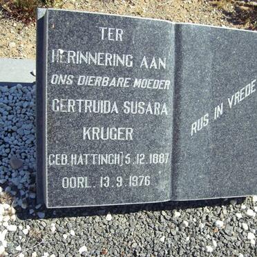 KRUGER Gertruida Susara nee HATTINGH 1887-1976