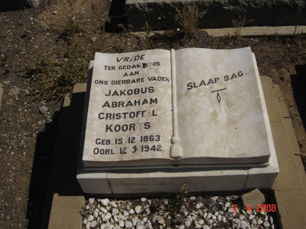 KOORTS Jakobus Abraham Cristoffel 1863-1942