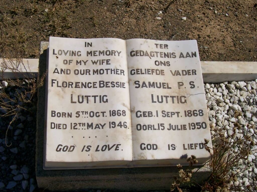 LUTTIG Samuel P.S. 1868-1950 &amp; Florence Bessie 1868-1946