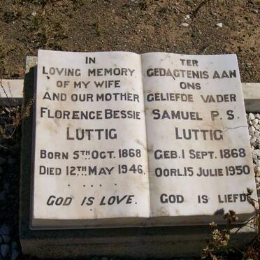 LUTTIG Samuel P.S. 1868-1950 &amp; Florence Bessie 1868-1946
