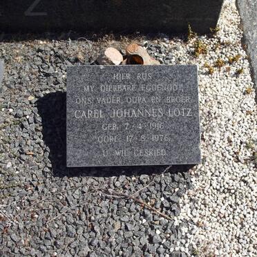 LOTZ Johannes Gerhardus -1924 &amp; Johanna Susanna SNYDERS 1892-1955