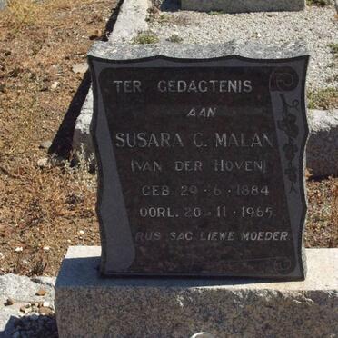 MALAN Susara C. nee VAN DER HOVEN 1884-1965