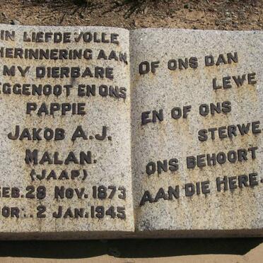 MALAN Jakob A.J. 1873-1945