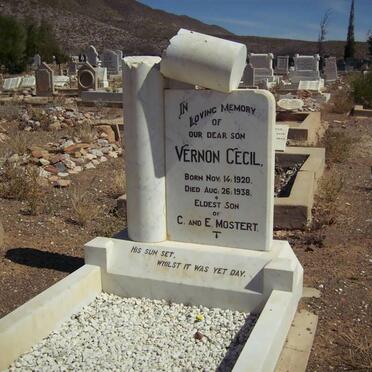 MOSTERT Vernon Cecil 1920-1938