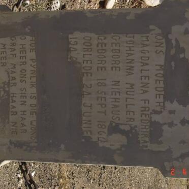 MULLER Magdalena Fredrika Johanna nee NIEHAUS 1860-1940