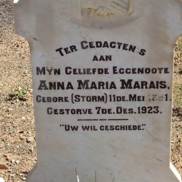MARAIS Anna Maria nee STORM 1881-1923