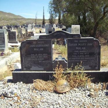 MALAN Jan Adriaan 1869-1938 &amp; Sarah Mary Ann MANUEL 1875-1959