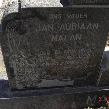 MALAN Jan Adriaan 1869-1938