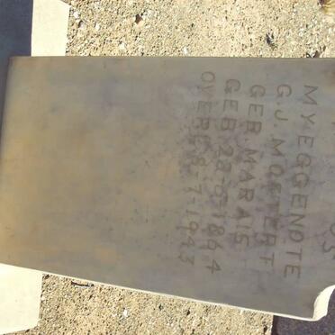 MOSTERT G.J. nee MARAIS 1864-1943